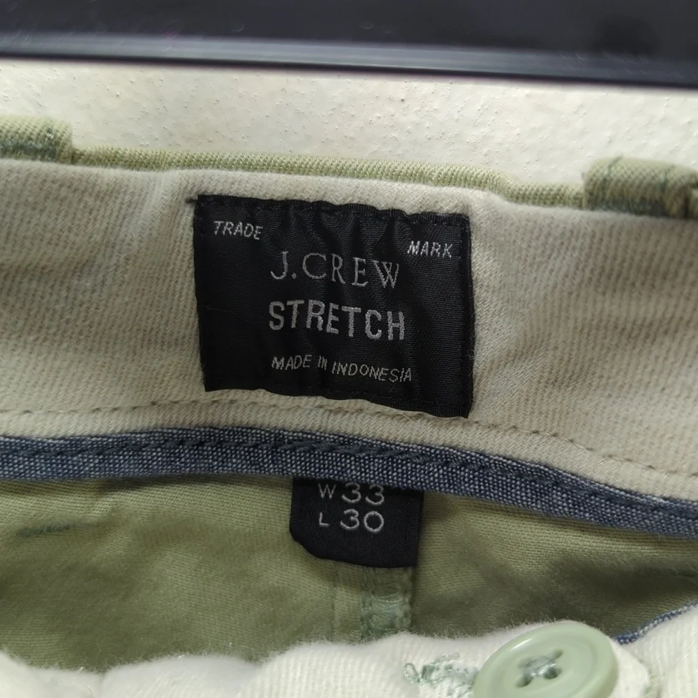 J Crew 484 Slim Chinos Tan Flat Front Stretch Preppy Cotton Men's Size 33x30